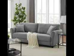 Sofá Direito 4 Lugares Cinza Claro Lucerna - Estilo Contemporâneo e Conforto Excepcional