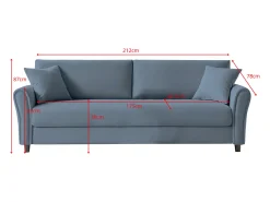 Sofá direito de 4 lugares em tecido cinza escuro LUCERNE - Estilo Contemporâneo e Conforto Excecional
