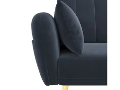 Sofá dobrável moderno - Sofá em L - Sofá-cama com canto adicional - preto