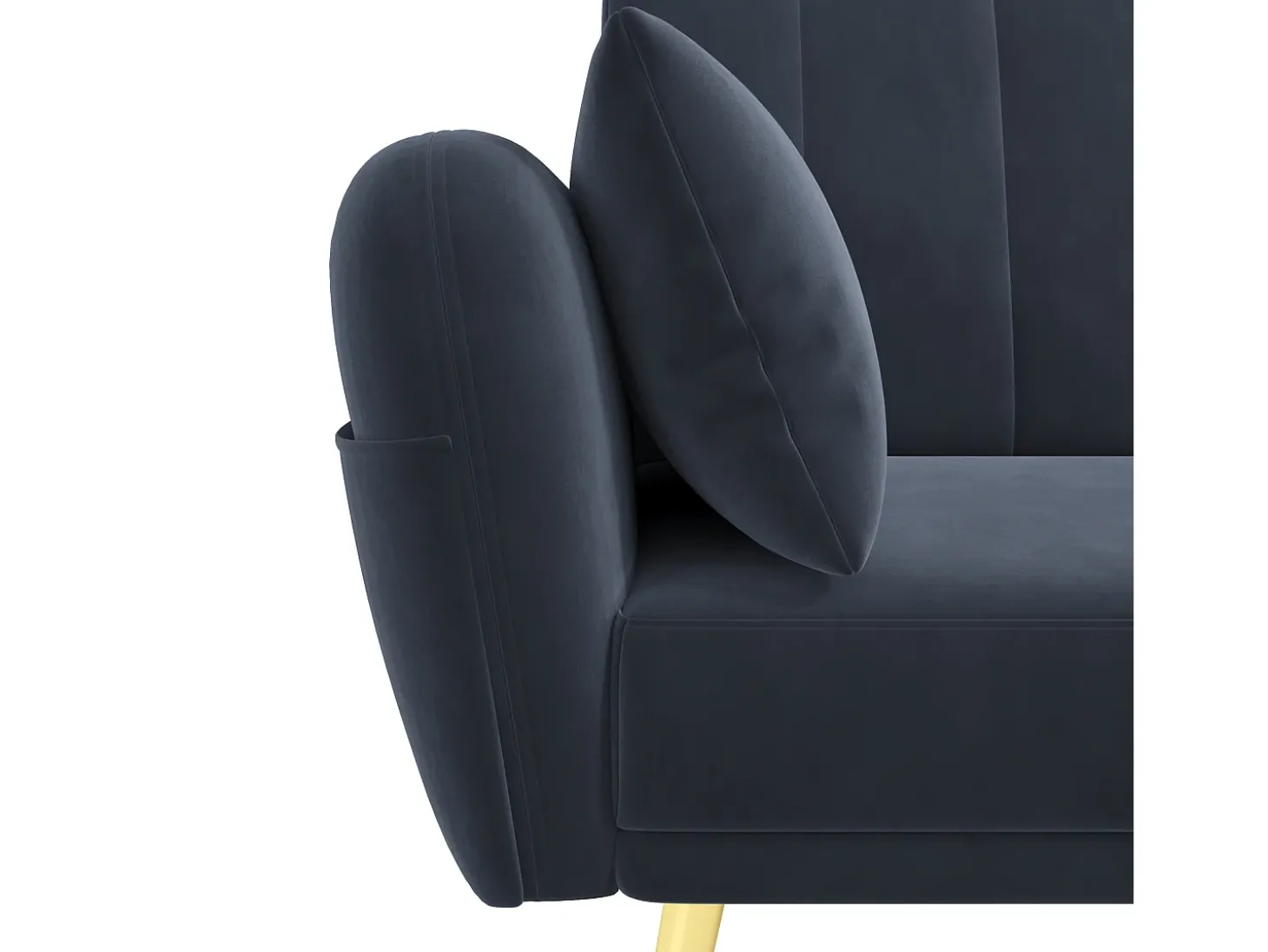 Sofá dobrável moderno - Sofá em L - Sofá-cama com canto adicional - preto