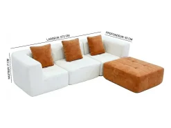 Sofá Eden Completo 3 lugares - sálvia branco