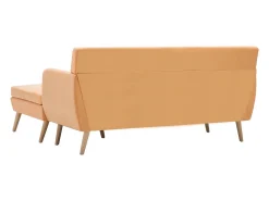 Sofá em tecido c/ forma de L 171,5x138x81,5 cm laranja