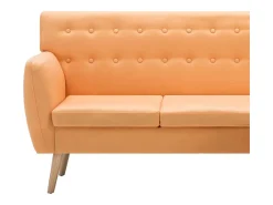 Sofá em tecido c/ forma de L 171,5x138x81,5 cm laranja