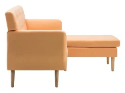 Sofá em tecido c/ forma de L 171,5x138x81,5 cm laranja