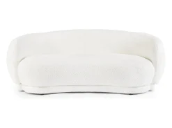 Sofá em tecido com efeito bouclé branco - TECLA