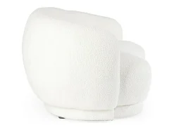Sofá em tecido com efeito bouclé branco - TECLA