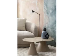Sofá em tecido com efeito bouclé natural - TECLA
