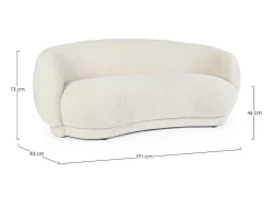 Sofá em tecido com efeito bouclé natural - TECLA