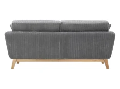Sofá Escandinavo de 3 Lugares em Veludo Cotelê Cinza Claro HOGA - Estilo Nórdico, Confortável e Elegante