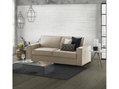 Sofá fixo Daalder, sofá de 2 lugares, 100% Fabricado na Itália, Sofá da sala em tecido, com braços padrão, 180x95h90 cm, Bege