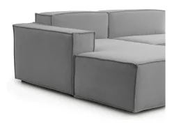 Sofá fixo Daniela, Sofá modular grande de 2 lugares com península esquerda, 100% Fabricado na Itália, Sofá de tecido moderno, 240x170h70 cm, Cinza