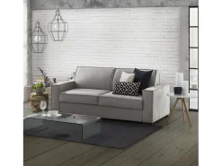Sofá fixo Dauder, sofá de 2 lugares, 100% Fabricado na Itália, Sofá da sala em tecido, com braços finos, 160x95h90 cm, Cinza