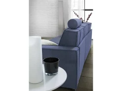 Sofá fixo Dauder, sofá de 2 lugares, 100% Fabricado na Itália, Sofá da sala em tecido, com braços finos, 160x95h90 cm, Azul