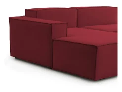 Sofá fixo Dcagnan, Sofá modular grande de 2 lugares com península esquerda, 100% Fabricado na Itália, Sofá de tecido moderno, 240x170h70 cm, Vermelho