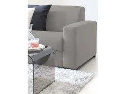 Sofá fixo Dciucc, sofá de 3 lugares, 100% Fabricado na Itália, Sofá da sala em tecido acolchoado, com braços padrão, 220x95h90 cm, Cinza