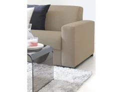 Sofá fixo Dciucc, sofá de 3 lugares, 100% Fabricado na Itália, Sofá da sala em tecido acolchoado, com braços padrão, 220x95h90 cm, Bege