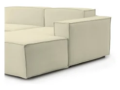 Sofá fixo Ddzek, sofá modular de 3 lugares com península direita, 100% Fabricado na Itália, Sofá de tecido moderno, 300x170h70 cm, Bege