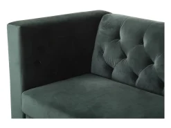 Sofá fixo de veludo "Bruce" - 196 x 76 x 82 cm - 3 lugares - Verde escuro