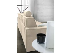 Sofá fixo Dfabbia, Sofá de canto, 100% Fabricado na Itália, Sofá da sala com, Península esquerda, com braços padrão, Cm 280x95h90, Bege