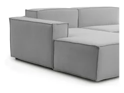 Sofá fixo Dgarzy, sofá modular de 4 lugares com península esquerda, 100% Fabricado na Itália, Sofá de tecido moderno, 340x170h70 cm, Cinza