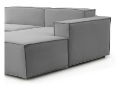 Sofá fixo Dgatta, Sofá modular grande de 2 lugares com península direita, 100% Fabricado na Itália, Sofá de tecido moderno, 240x170h70 cm, Cinza