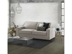 Sofá fixo Dgozz, Sofá grande de 2 lugares, 100% Fabricado na Itália, Sofá da sala em tecido, com braços padrão, Cm 200x95h90, Taupe