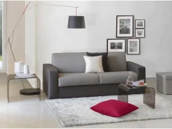 Sofá fixo Dgrabb, sofá de 3 lugares, 100% Fabricado na Itália, Sofá da sala, em tecido acolchoado, com braços finos, 200x95h90 cm, Cinza e Antracite