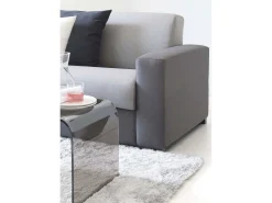Sofá fixo Dgunte, Sofá grande de 2 lugares, 100% Fabricado na Itália, Sofá da sala, em tecido acolchoado, com braços finos, 180x95h90 cm, Cinza e Antracite
