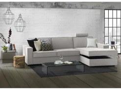 Sofá fixo Dkiyin, Sofá de canto, 100% Fabricado na Itália, Sofá da sala com península de contêiner direita, com braços padrão, 280x95h90 cm, Cinza