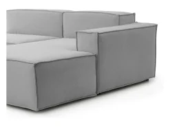 Sofá fixo Dmaiol, sofá modular de 4 lugares com península direita, 100% Fabricado na Itália, Sofá de tecido moderno, 340x170h70 cm, Cinza