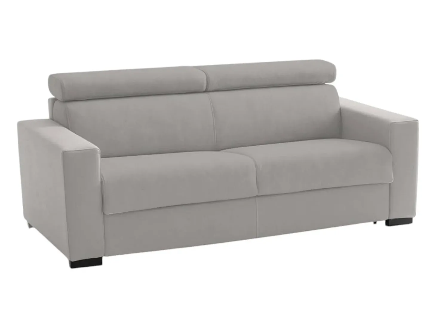 Sofá fixo Dmicel, ofá de 3 lugare, 100% Fabricado na Itália, Sofá da ala, em tecido acolchoado, com apoio de cabeça ajutávei â€<â€<e braço fino, 220x95h85 cm, Cinza