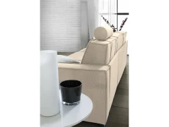 Sofá fixo Dospin, sofá de 3 lugares, 100% Fabricado na Itália, Sofá da sala em tecido, com braços padrão, 220x95h90 cm, Bege