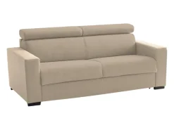 Sofá fixo Dpanad, ofá de 2 lugare, 100% Fabricado na Itália, Sofá da ala, em tecido acolchoado, com apoio de cabeça ajutávei â€<â€<e braço fino, 160x95h85 cm, Bege