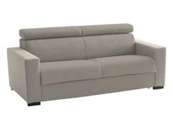Sofá fixo Dpanad, ofá de 2 lugare, 100% Fabricado na Itália, Sofá da ala, em tecido acolchoado, com apoio de cabeça ajutávei â€<â€<e braço fino, Cm 180x95h85, Taupe