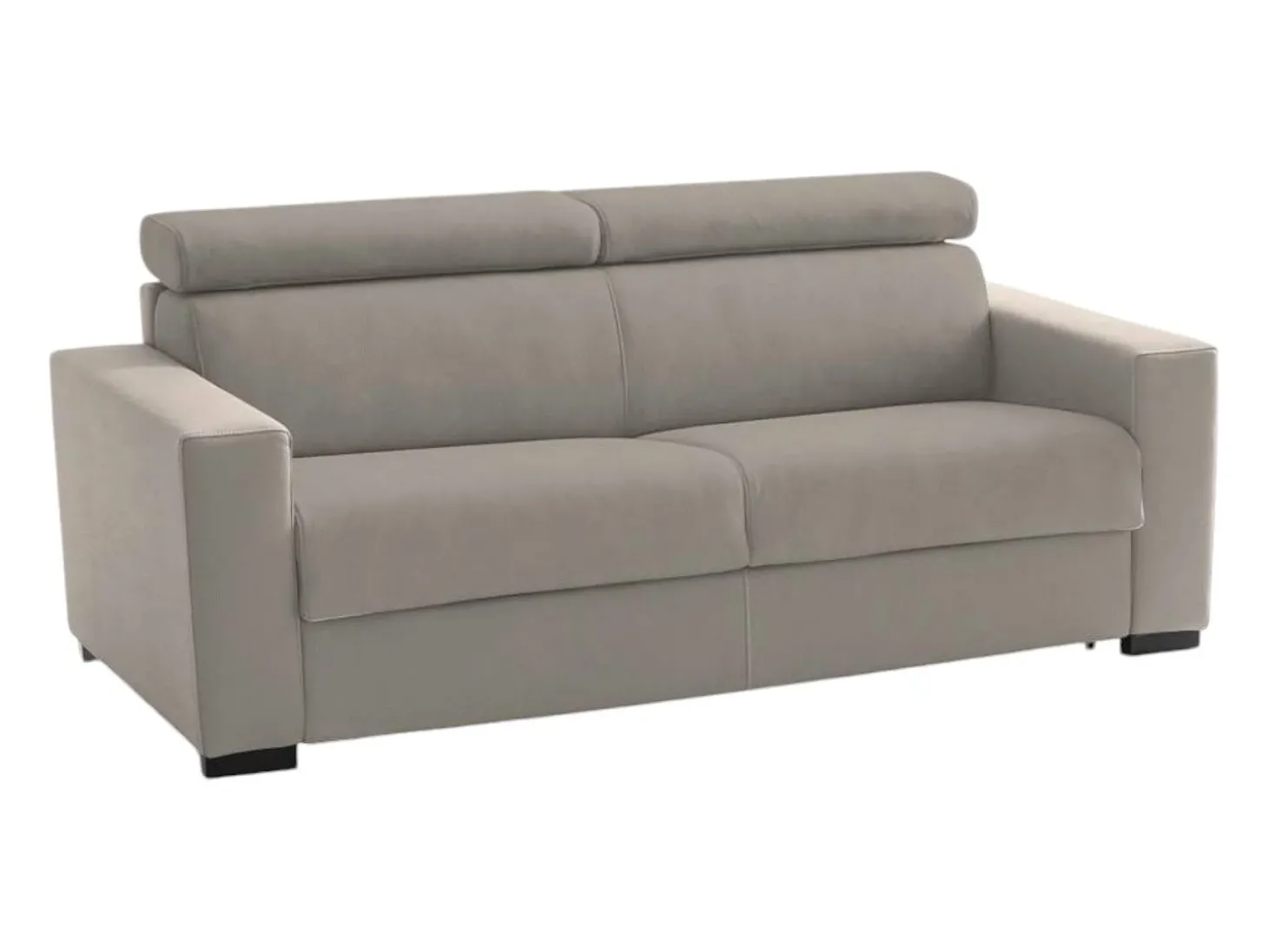 Sofá fixo Dpanad, ofá de 2 lugare, 100% Fabricado na Itália, Sofá da ala, em tecido acolchoado, com apoio de cabeça ajutávei â€<â€<e braço fino, Cm 180x95h85, Taupe