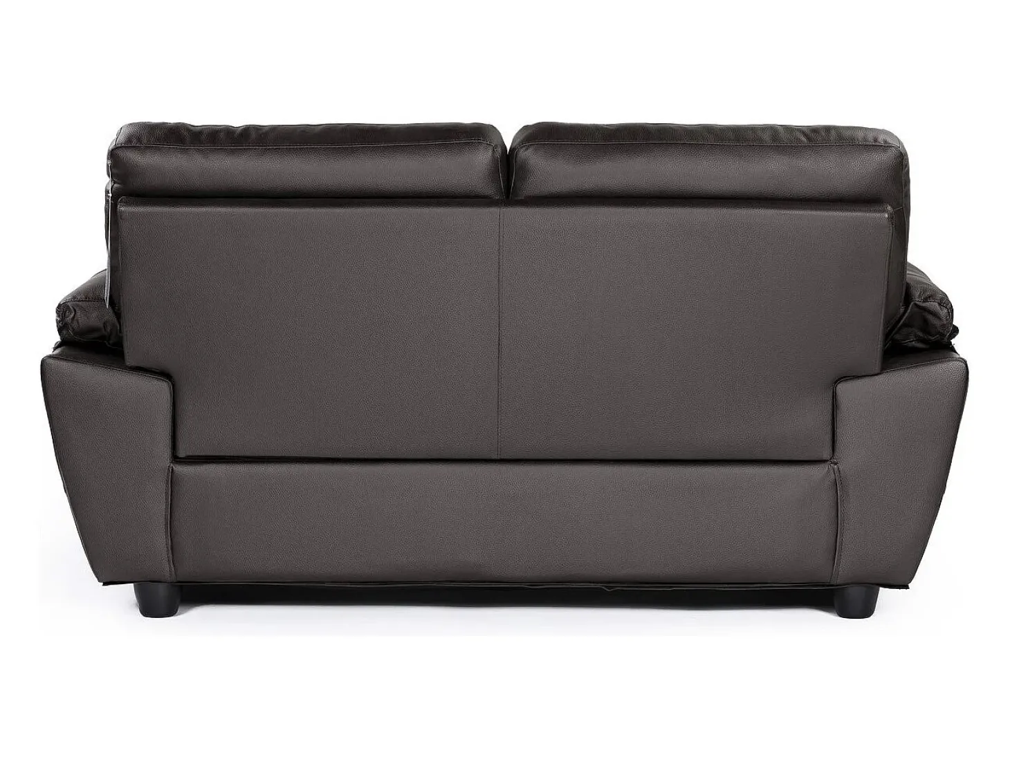 Sofá fixo em couro colado e PVC "Dallas" - 169 x 88 x 90 cm - 2 lugares - Chocolate