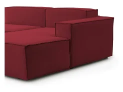 Sofá fixo Lidia, Sofá modular grande de 2 lugares com península direita, 100% Fabricado na Itália, Sofá de tecido moderno, 240x170h70 cm, Vermelho