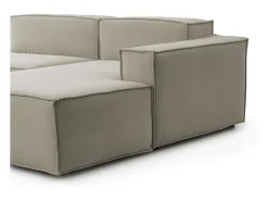 Sofá fixo Lidia, Sofá modular grande de 2 lugares com península direita, 100% Fabricado na Itália, Sofá de tecido moderno, 240x170h70 cm, Taupe