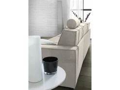 Sofá fixo Nami, Sofá de canto, 100% Fabricado na Itália, Sofá da sala com península direita, com braços padrão, 280x95h90 cm, Taupe