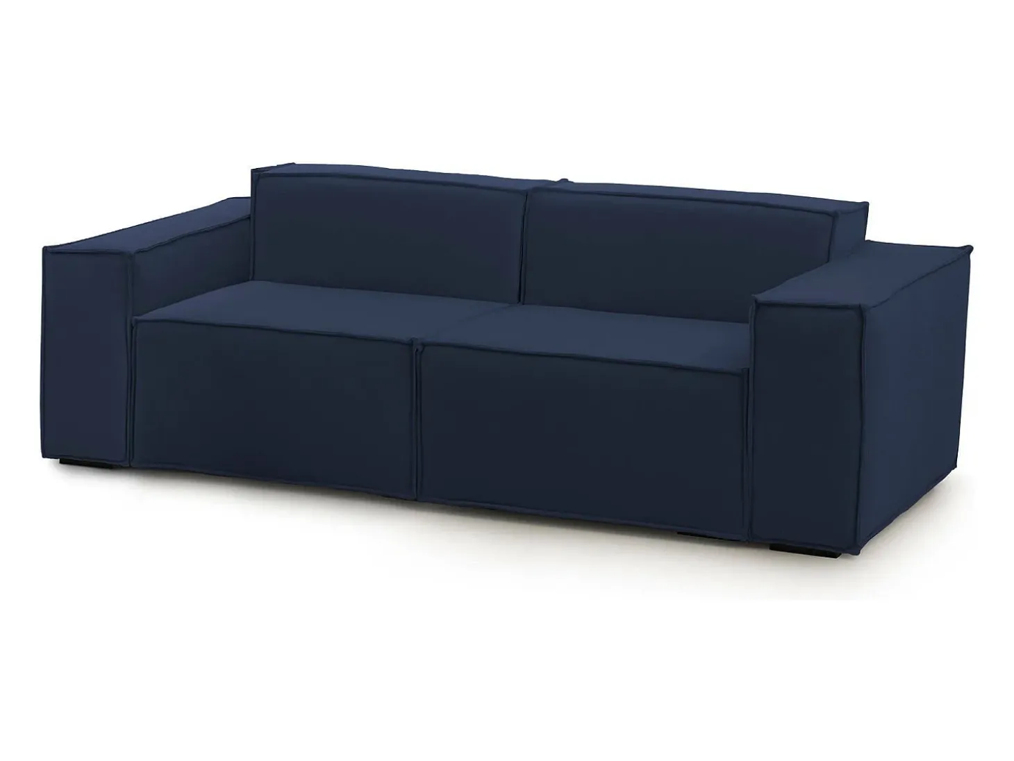 Sofá fixo Paola, sofá modular linear de 2 lugares, 100% Fabricado na Itália, Sofá moderno para sala em tecido, 220x95h70 cm, Azul