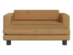 Sofá infantil com apoio de pés 100x50x30 cm veludo castanho PT679225
