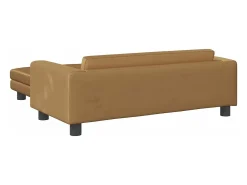 Sofá infantil com apoio de pés 100x50x30 cm veludo castanho PT679225