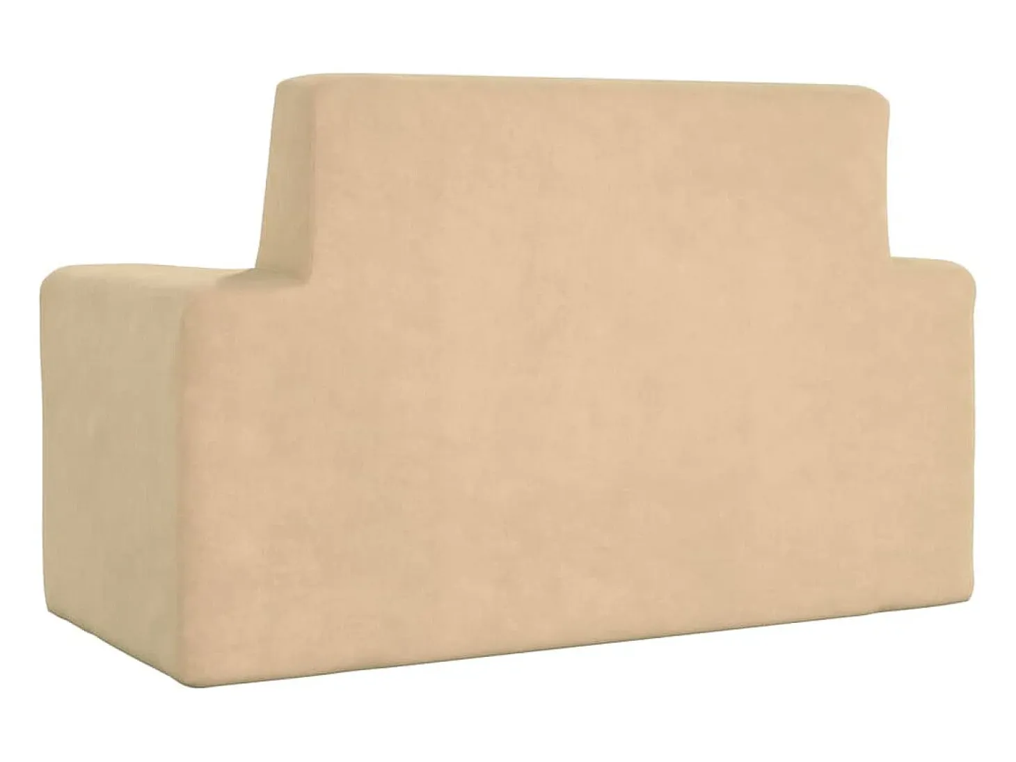 Sofá infantil de 2 lugares pelúcia cor creme