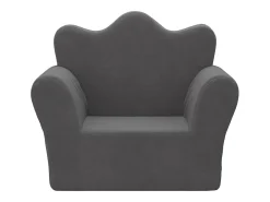 Sofá infantil pelúcia macia antracite PT204981