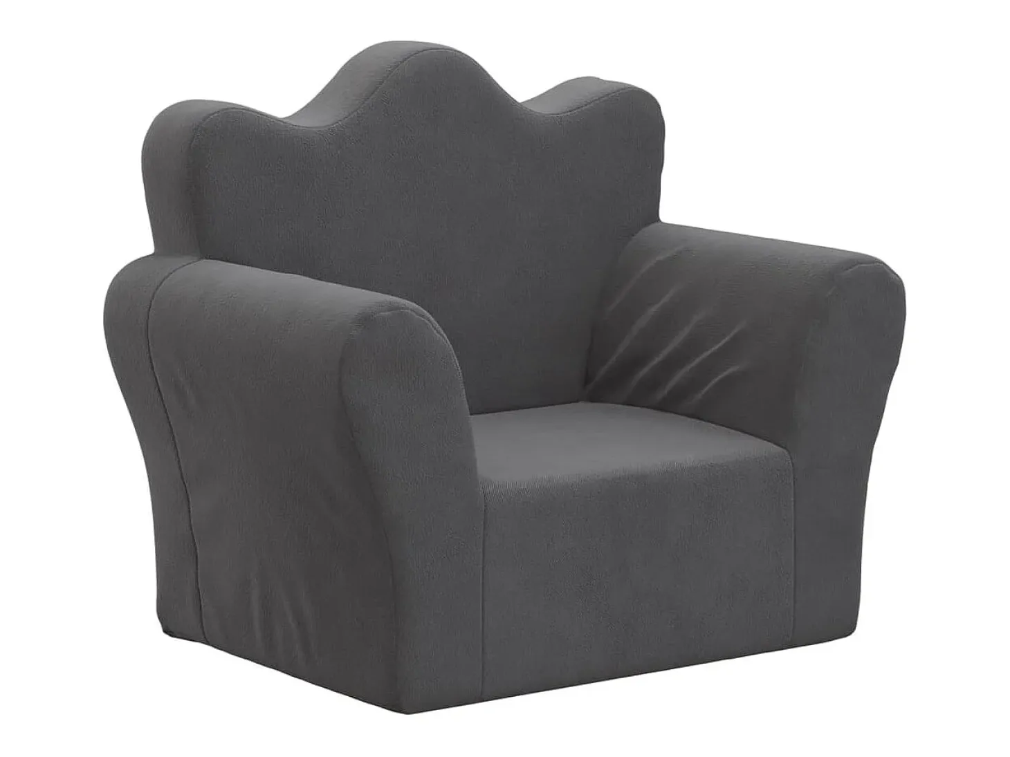 Sofá infantil pelúcia macia antracite PT204981
