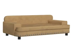 Sofá infantil 90x53x30 cm veludo castanho PT722527