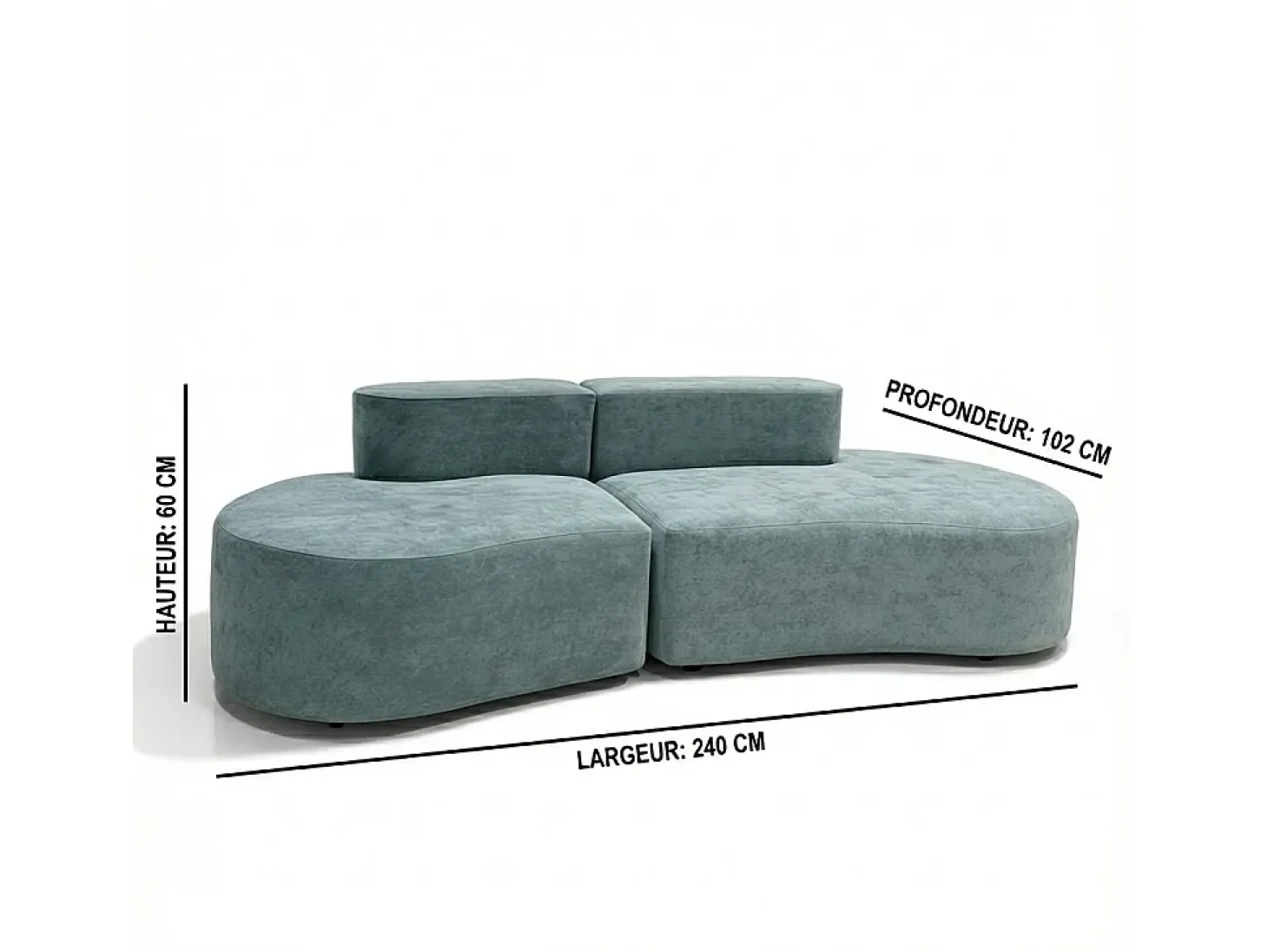 Sofá Lounge duplo - chocolate preto
