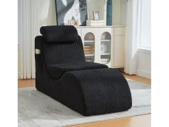 Sofá moderno com design único e ergonômico - 160 x 66 x 90 cm - com almofada de assento removível - veludo - preto