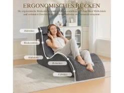 Sofá moderno com design único e ergonômico - 160 x 66 x 90 cm - com almofada de assento removível - veludo - cinza escuro