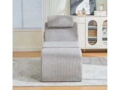Sofá moderno com design único e ergonômico - 160 x 66 x 90 cm - com almofada de assento removível - veludo - cinza claro